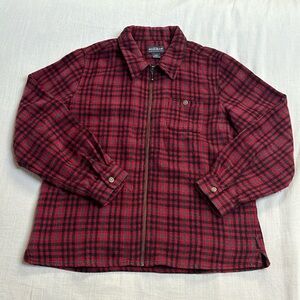 Vintage Woolrich Plaid Wool Blend Zip-Up Jacket Women’s Size Large, Red, Black